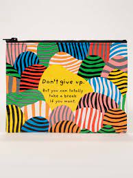 Blue Q Don't Give Up Zipper pouch