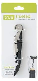 True Black Handle Truetap Double hinged corkscrew with foil cutter