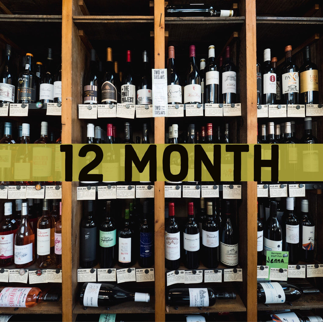 Wall of 100 Wine Club 12 Month Subscription
